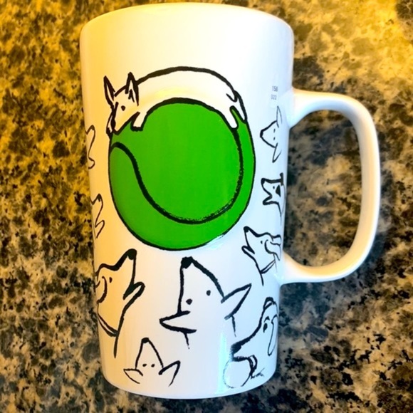 Starbucks Other - Starbucks 2015 16oz Dog Ball Sketch Doodle Coffee Mug